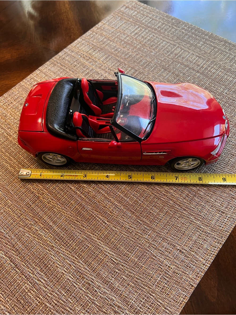 BMW Red Convertible Metal Toy Car - Glossy Diecast Racer
